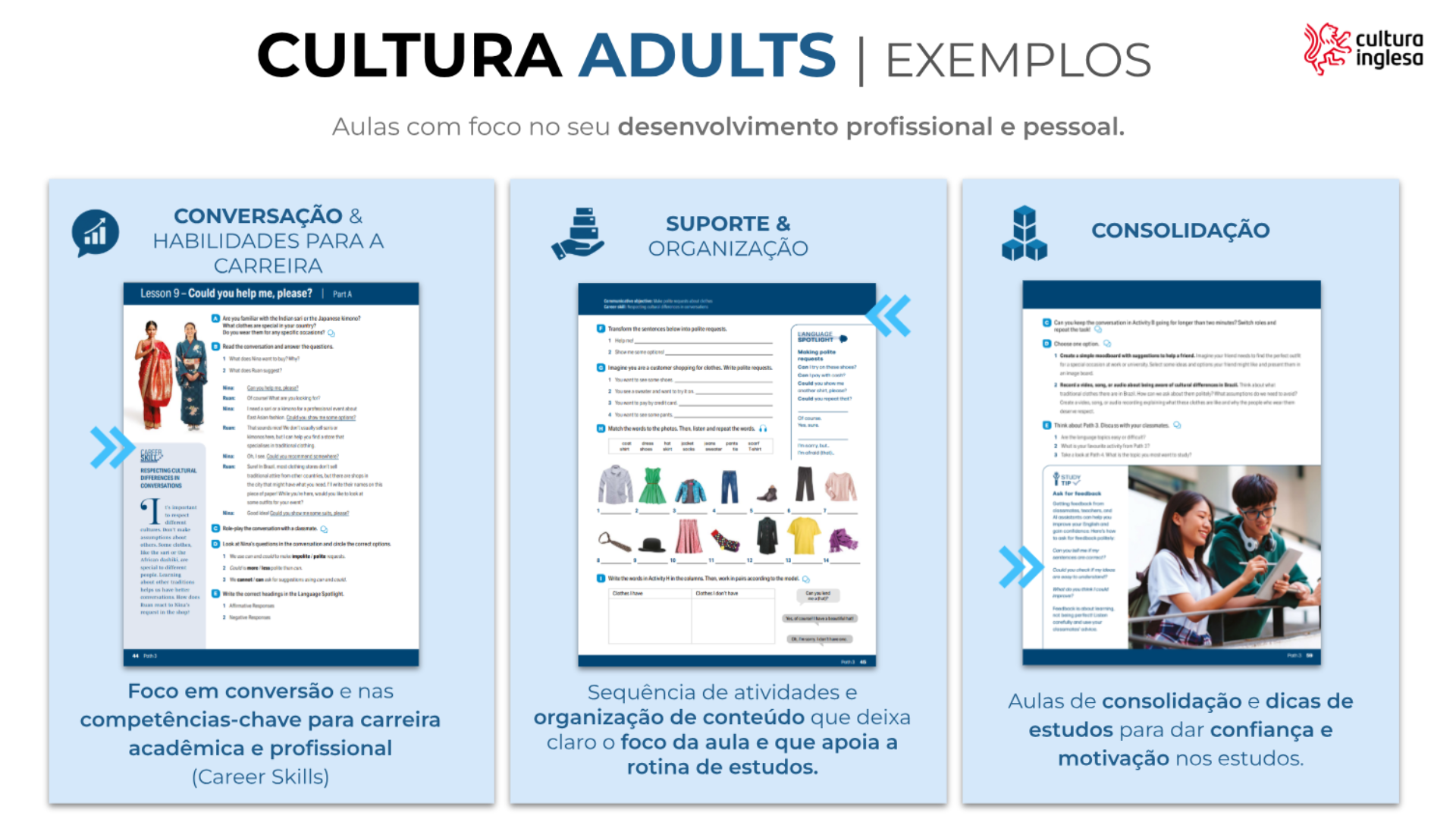 Cultura Adults — exemplos de atividades